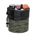 Green Tiger Stripe Camouflage Print Drawstring Makeup Bag