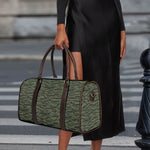 Green Tiger Stripe Camouflage Print Duffle Bag
