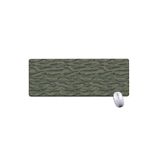Green Tiger Stripe Camouflage Print Extended Mouse Pad