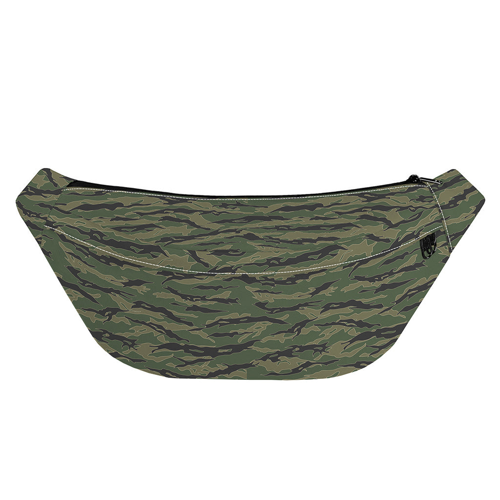 Green Tiger Stripe Camouflage Print Fanny Pack