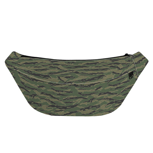 Green Tiger Stripe Camouflage Print Fanny Pack