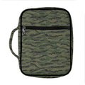Green Tiger Stripe Camouflage Print Front Pocket Bible Bag
