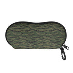 Green Tiger Stripe Camouflage Print Glasses Case