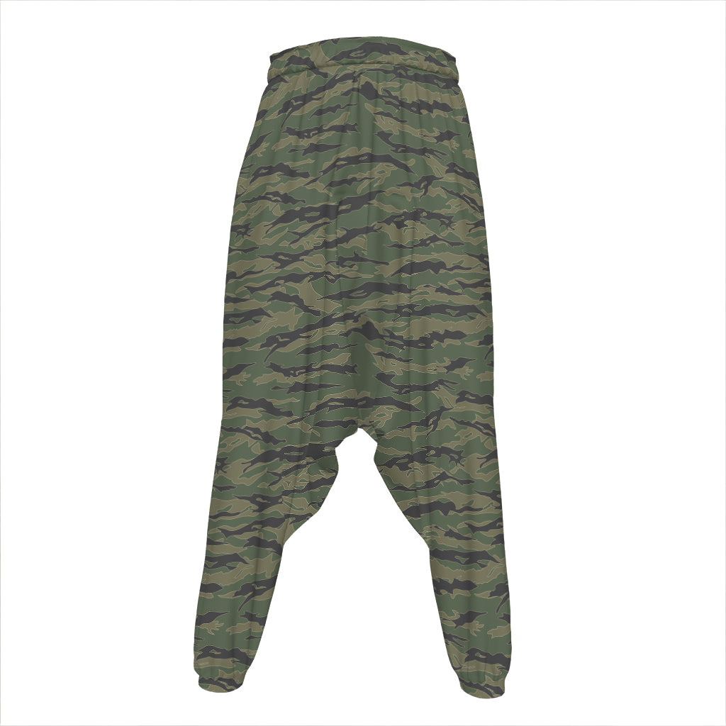 Green Tiger Stripe Camouflage Print Hammer Pants