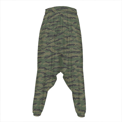 Green Tiger Stripe Camouflage Print Hammer Pants