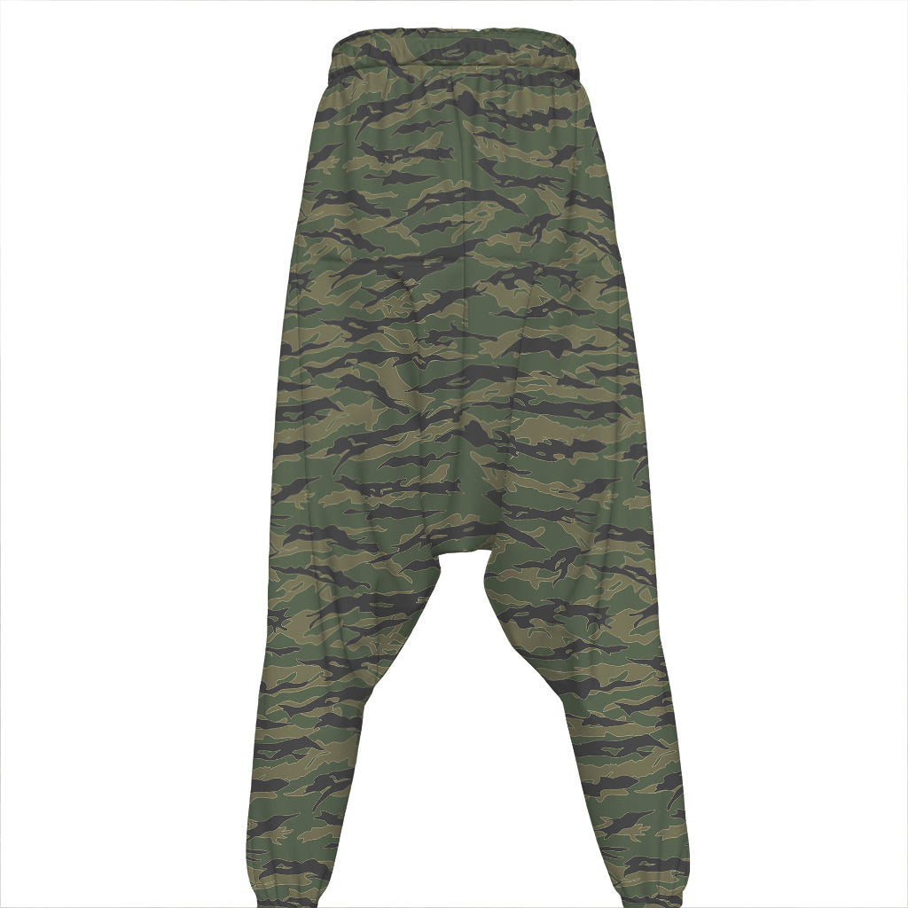 Green Tiger Stripe Camouflage Print Hammer Pants