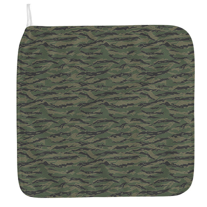 Green Tiger Stripe Camouflage Print Hand Towel