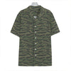 Green Tiger Stripe Camouflage Print Hawaiian Shirt