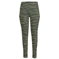 Green Tiger Stripe Camouflage Print High-Waisted Pocket Leggings
