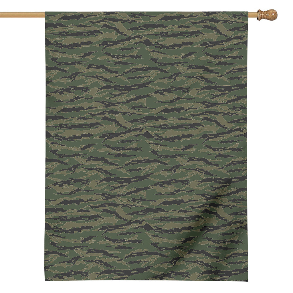 Green Tiger Stripe Camouflage Print House Flag