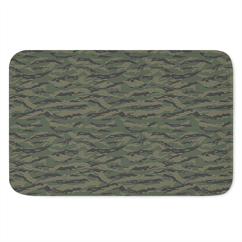 Green Tiger Stripe Camouflage Print Indoor Door Mat