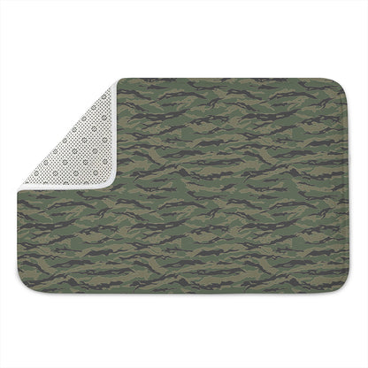 Green Tiger Stripe Camouflage Print Indoor Door Mat