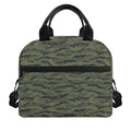 Green Tiger Stripe Camouflage Print Insulated Lunch Bag