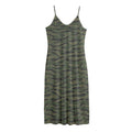 Green Tiger Stripe Camouflage Print Jersey Midi Cami Dress