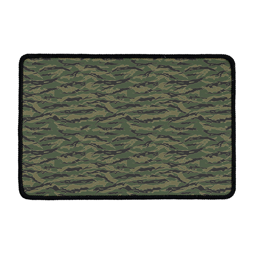 Green Tiger Stripe Camouflage Print Kitchen Mat
