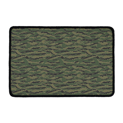 Green Tiger Stripe Camouflage Print Kitchen Mat