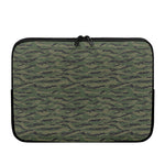Green Tiger Stripe Camouflage Print Laptop Sleeve