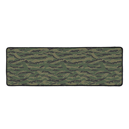 Green Tiger Stripe Camouflage Print Long Kitchen Mat