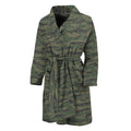 Green Tiger Stripe Camouflage Print Men's Bathrobe