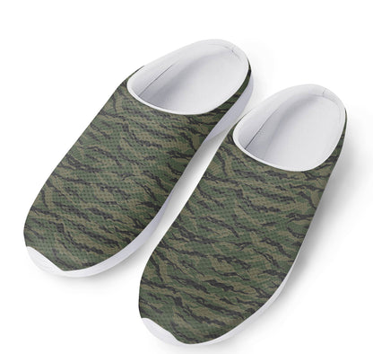 Green Tiger Stripe Camouflage Print Mesh Casual Shoes