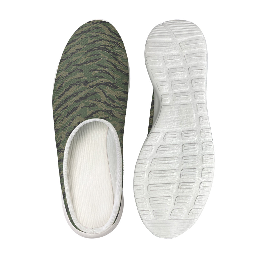 Green Tiger Stripe Camouflage Print Mesh Casual Shoes