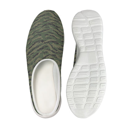 Green Tiger Stripe Camouflage Print Mesh Casual Shoes
