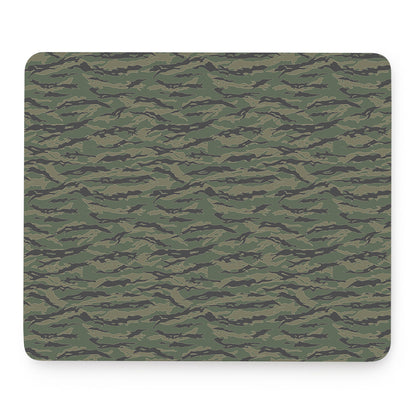 Green Tiger Stripe Camouflage Print Mouse Pad