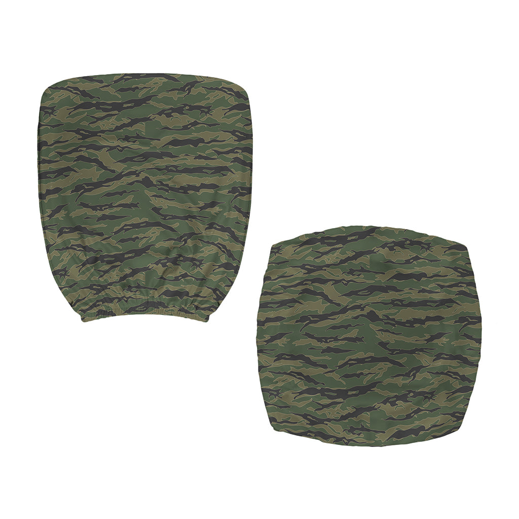Green Tiger Stripe Camouflage Print Office Chair Cover