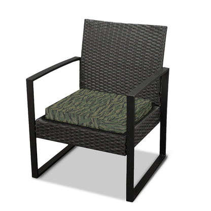 Green Tiger Stripe Camouflage Print Outdoor Seat Cushion Cover