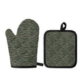 Green Tiger Stripe Camouflage Print Oven Mitt And Pot Holder Set