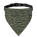 Green Tiger Stripe Camouflage Print Over The Collar Dog Bandana