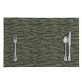 Green Tiger Stripe Camouflage Print Placemat