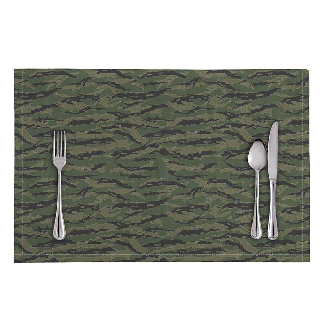 Green Tiger Stripe Camouflage Print Placemat