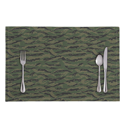 Green Tiger Stripe Camouflage Print Placemat