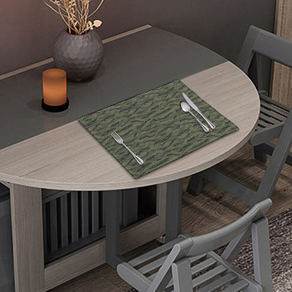 Green Tiger Stripe Camouflage Print Placemat
