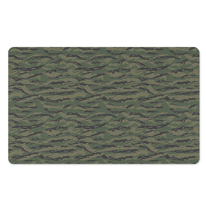 Green Tiger Stripe Camouflage Print Polyester Doormat