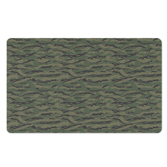 Green Tiger Stripe Camouflage Print Polyester Doormat