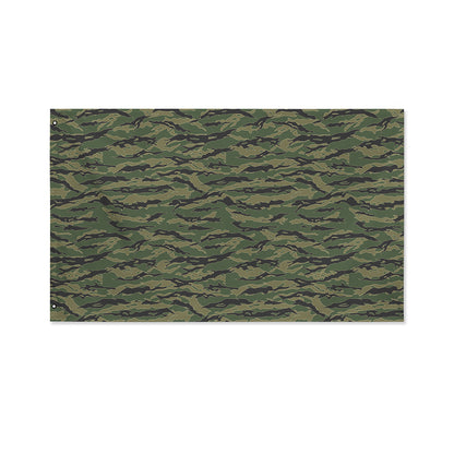 Green Tiger Stripe Camouflage Print Polyester Flag