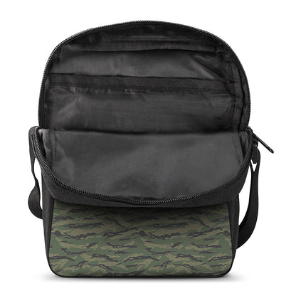 Green Tiger Stripe Camouflage Print Rectangular Crossbody Bag