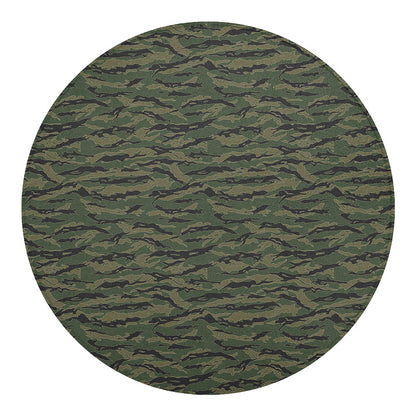 Green Tiger Stripe Camouflage Print Round Blanket