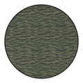 Green Tiger Stripe Camouflage Print Round Floor Mat
