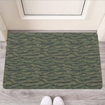 Green Tiger Stripe Camouflage Print Rubber Doormat