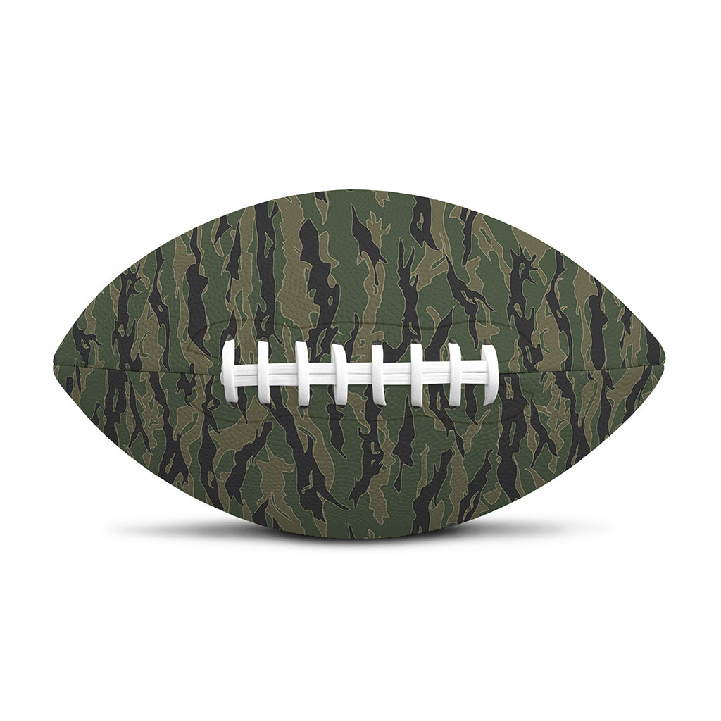 Green Tiger Stripe Camouflage Print Rugby Ball