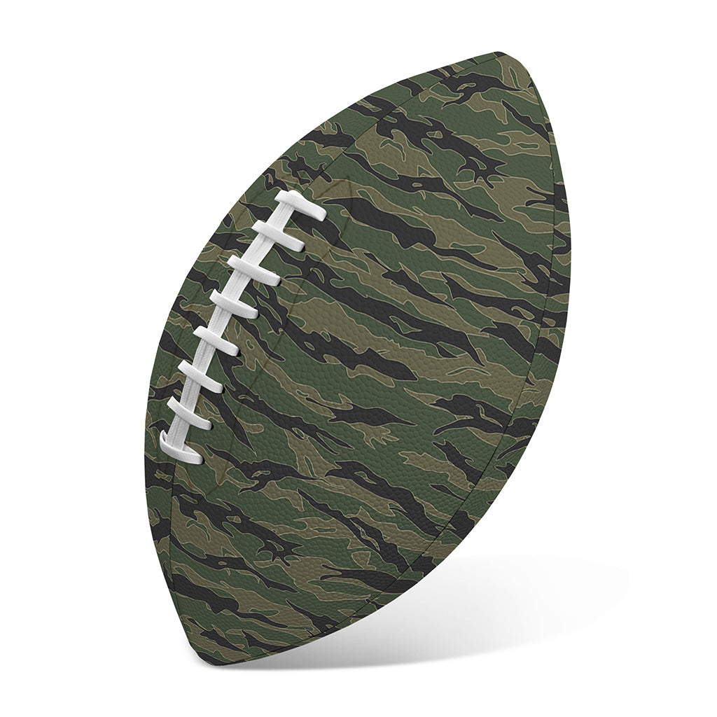 Green Tiger Stripe Camouflage Print Rugby Ball
