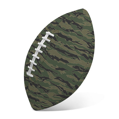 Green Tiger Stripe Camouflage Print Rugby Ball