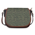 Green Tiger Stripe Camouflage Print Saddle Bag