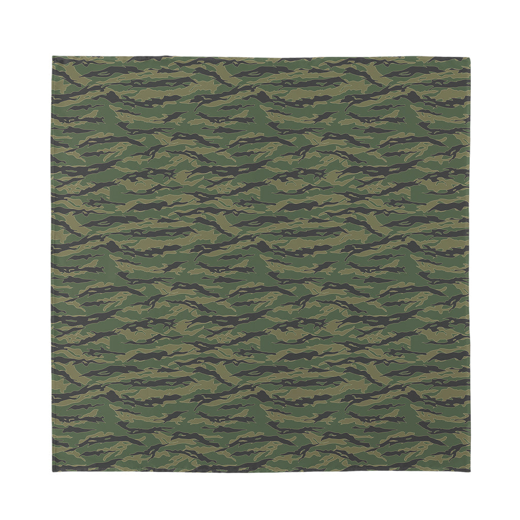 Green Tiger Stripe Camouflage Print Silk Bandana