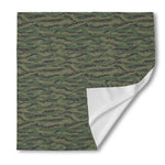 Green Tiger Stripe Camouflage Print Silk Bandana