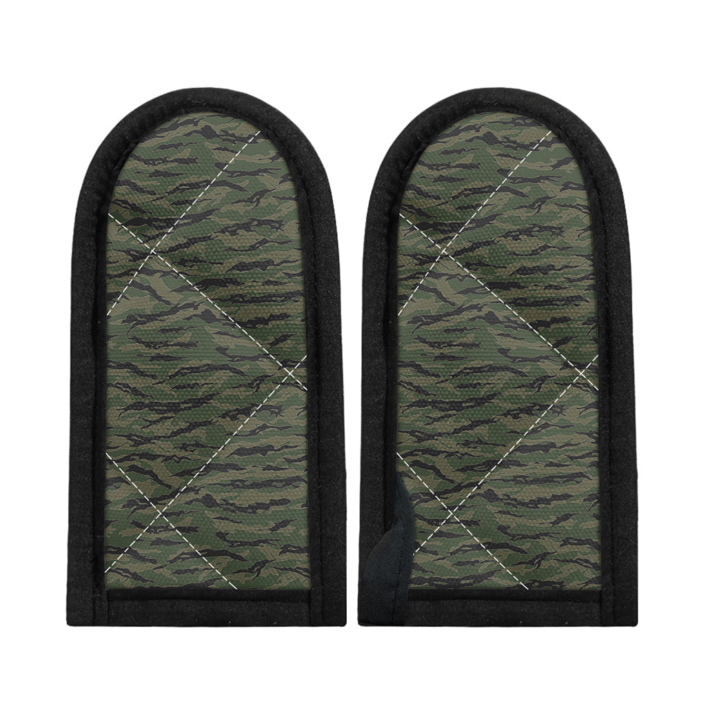 Green Tiger Stripe Camouflage Print Skillet Handle Cover