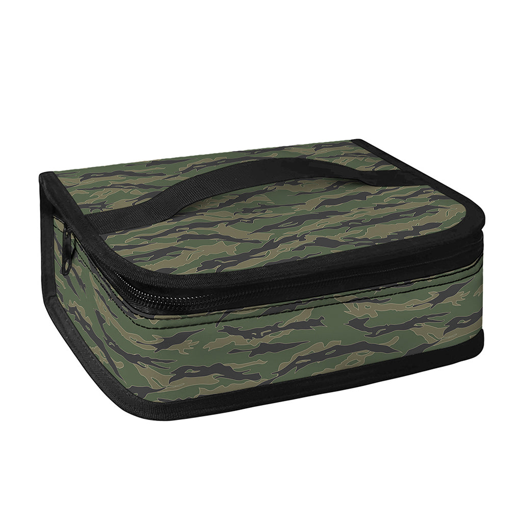 Green Tiger Stripe Camouflage Print Small Lunch Bag